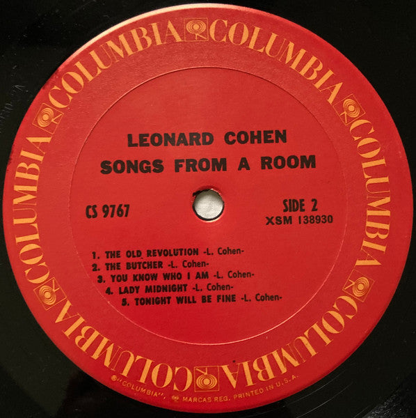 Leonard Cohen : Songs From A Room (LP, Album, RE, For)