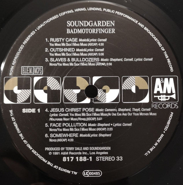 Soundgarden : Badmotorfinger (LP, Album, RE)