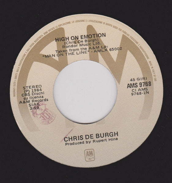 Chris De Burgh : High On Emotion (7", Single)