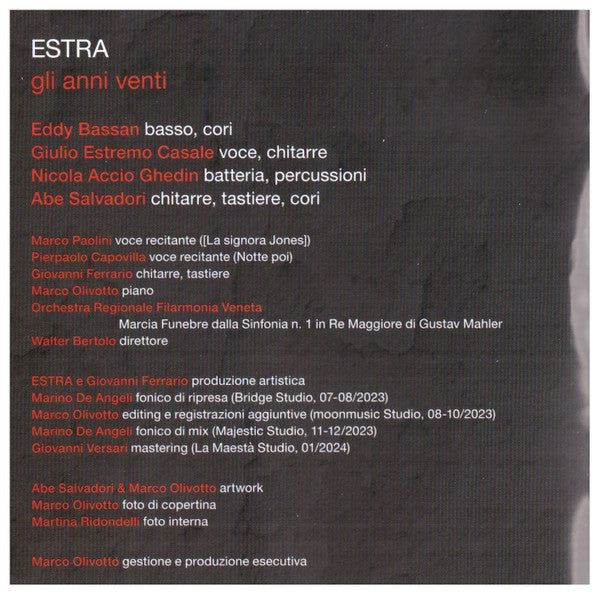 Estra : Gli Anni Venti (CD, Album)