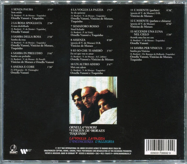 Ornella Vanoni, Vinicius De Moraes, Toquinho : La Voglia La Pazzia L'incoscienza L'allegria (CD, Album, RE)