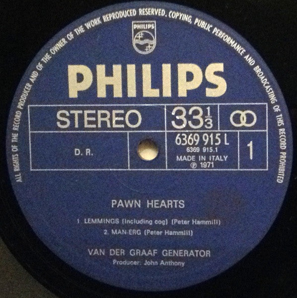 Van Der Graaf Generator : Pawn Hearts (LP, Album, RE)