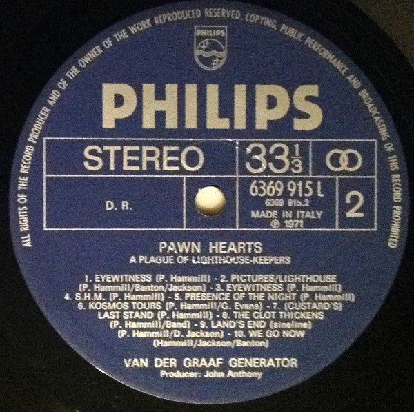Van Der Graaf Generator : Pawn Hearts (LP, Album, RE)