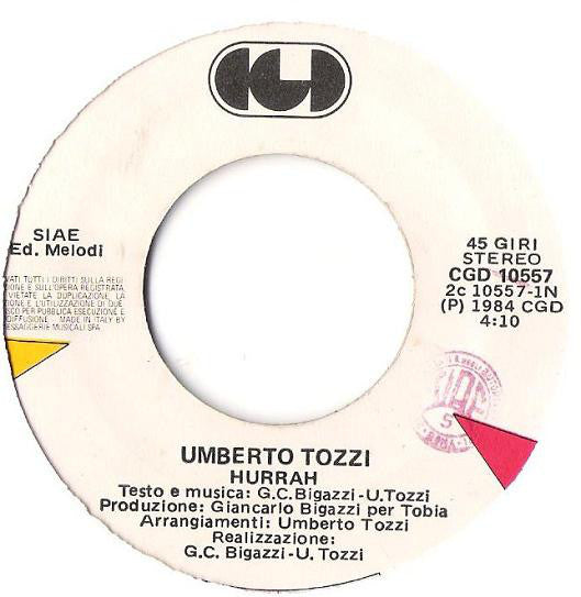 Umberto Tozzi : Hurrah! (7")