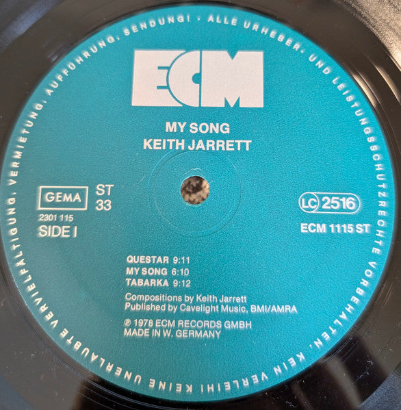 Keith Jarrett : My Song (LP, Album, RP)