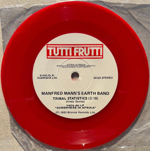 Manfred Mann's Earth Band / Gino D'Eliso : Tribal Statistics / Belfast (5", Single, Promo, Red)