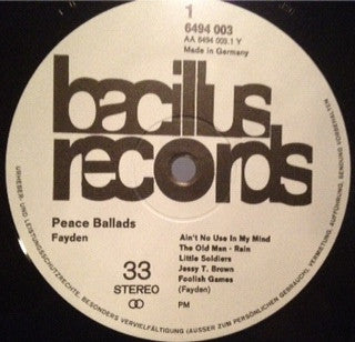 Fayden : Peace Ballads (LP, Album)