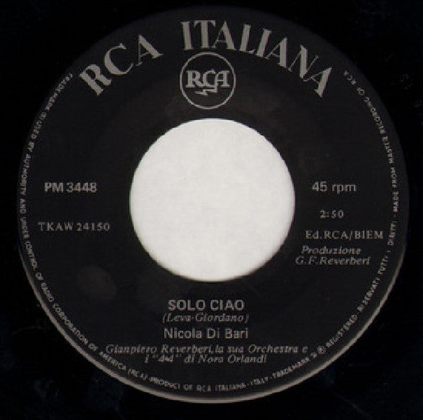 Nicola Di Bari : Il Mondo È Grigio, Il Mondo È Blu  (7", Mono)