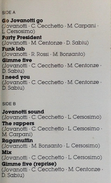 Jovanotti : For President (Cass, Album)