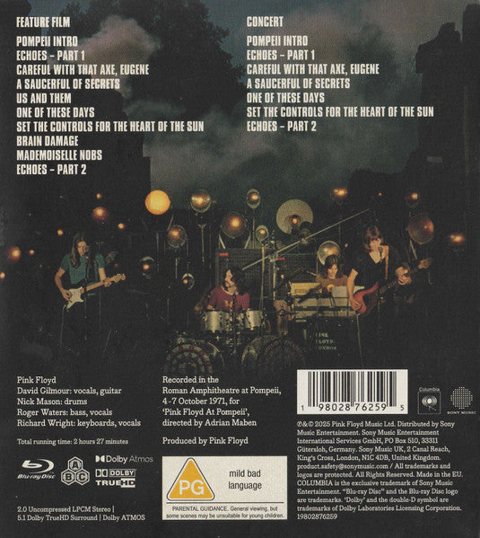Pink Floyd : Pink Floyd At Pompeii MCMLXXII (Blu-ray, RM, Multichannel, Dol)