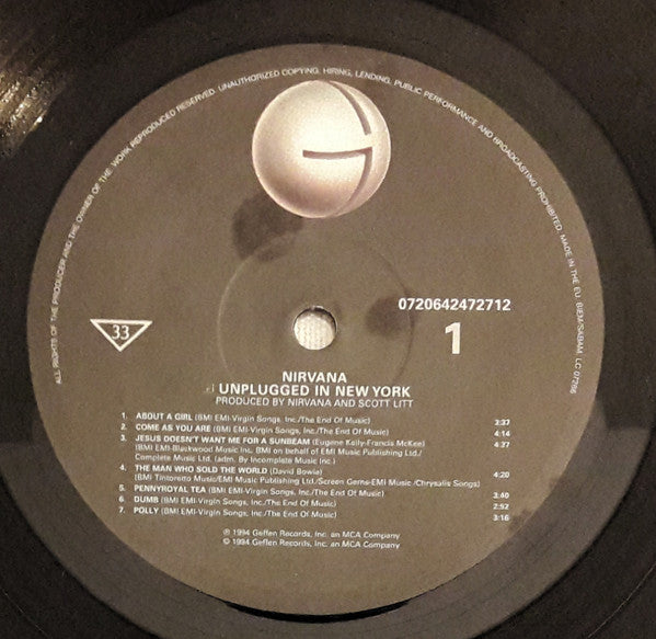 Nirvana : MTV Unplugged In New York (LP, Album, RE, Mad)