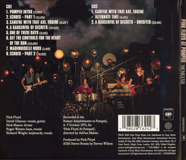 Pink Floyd : Pink Floyd At Pompeii MCMLXXII (2xCD, Album)