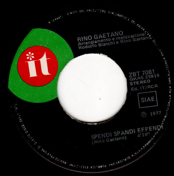 Rino Gaetano : Aida / Spendi Spandi Effendi (7", Pri)