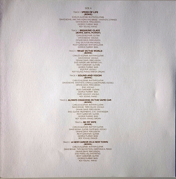 David Bowie : Low (LP, Album, RE, RM, RP)