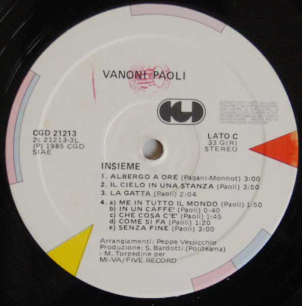 Vanoni* - Paoli* : Insieme (2xLP, Album)