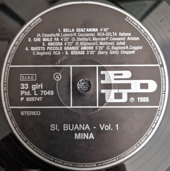 Mina (3) : Si, Buana (2xLP, Album, Gat)