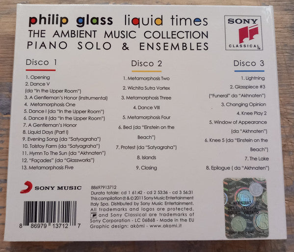 Philip Glass : Liquid Times (3xCD, Comp)