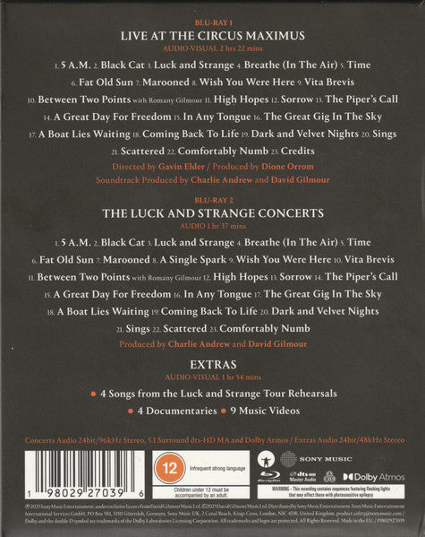 David Gilmour : Live At The Circus Maximus (2xBlu-ray, Multichannel, Dol)