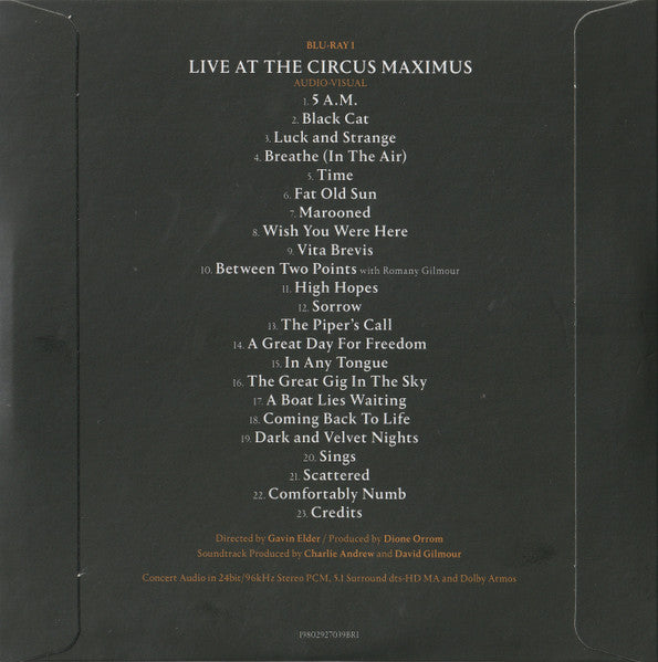 David Gilmour : Live At The Circus Maximus (2xBlu-ray, Multichannel, Dol)