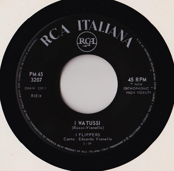 The Flippers (2) Con Edoardo Vianello : I Watussi (7", Mono)
