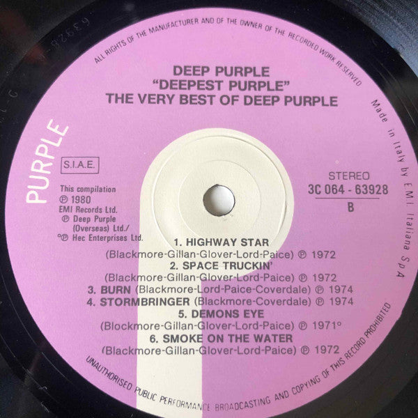Deep Purple : Deepest Purple : The Very Best Of Deep Purple (LP, Comp)