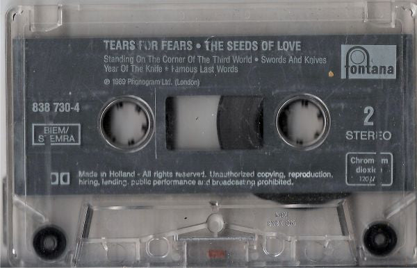 Tears For Fears : The Seeds Of Love (Cass, Album)