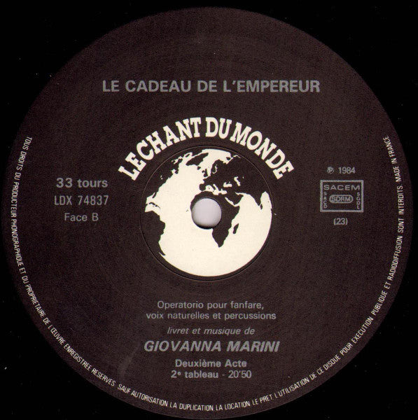 Giovanna Marini, Aurelio Tontini : Le Cadeau De l' Empereur (2xLP, Album)
