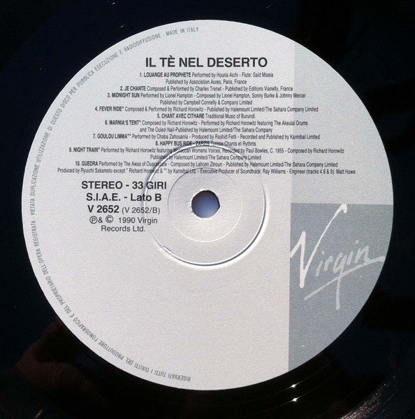 Ryuichi Sakamoto : Il Tè Nel Deserto (Music From The Original Motion Picture Soundtrack) (LP, Album)