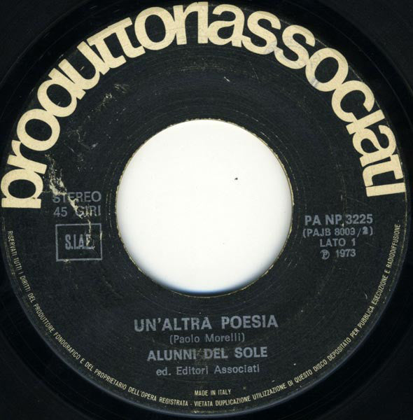 Gli Alunni Del Sole : Un'Altra Poesia (7")