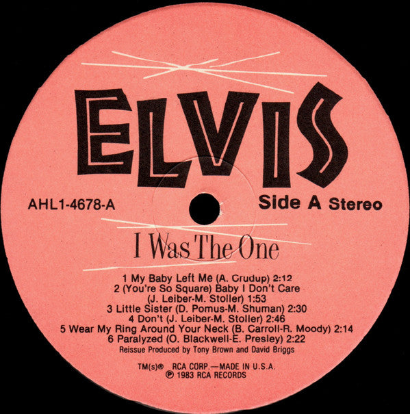Elvis Presley : I Was The One (LP, Comp)