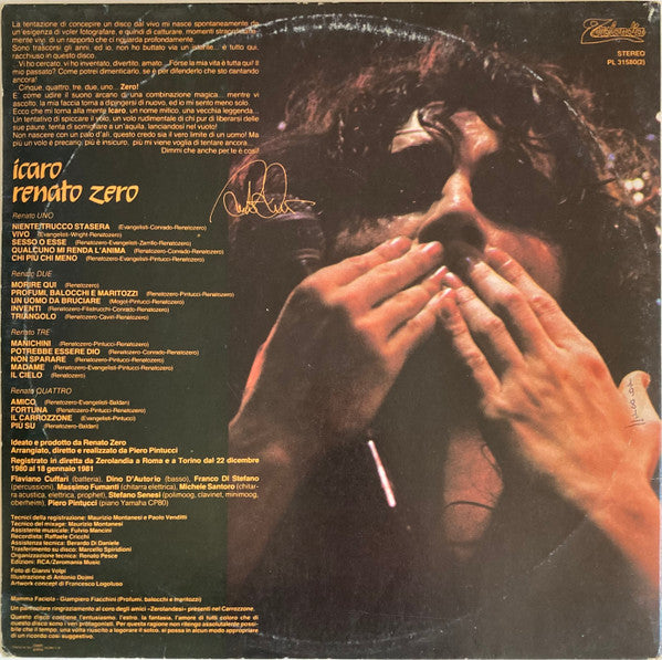 Renato Zero : Icaro (2xLP, Album, 3/8)