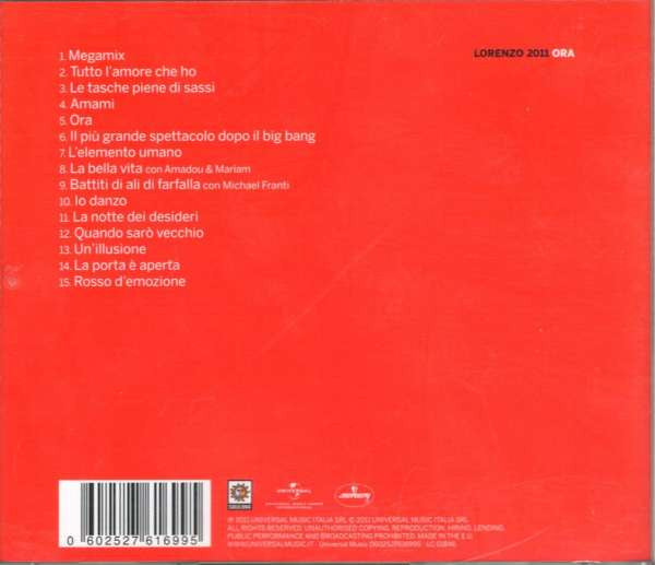 Jovanotti : Ora (CD, Album)