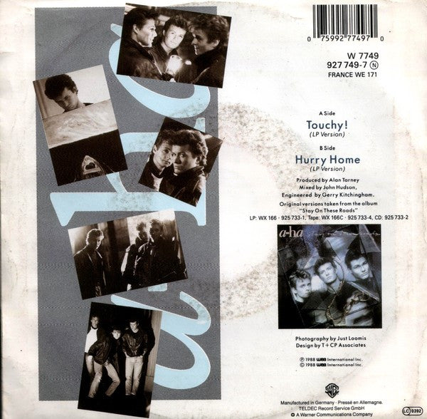 a-ha : Touchy! (7", Single, Lar)