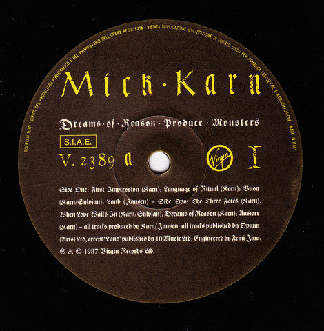Mick Karn : Dreams Of Reason Produce Monsters (LP, Album)