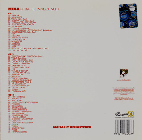 Mina (3) : Ritratto: I Singoli Vol. 1 (3xCD, Comp, RM)