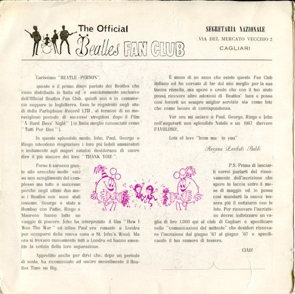 The Beatles : A Happy Crimble And A Very New Year (Flexi, 7", S/Sided, Ltd, Gat)