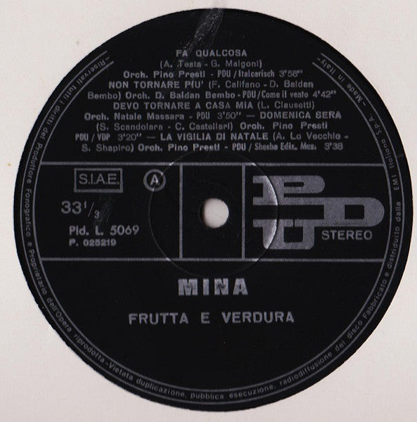 Mina (3) : Frutta E Verdura (LP, Album)
