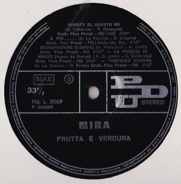Mina (3) : Frutta E Verdura (LP, Album)