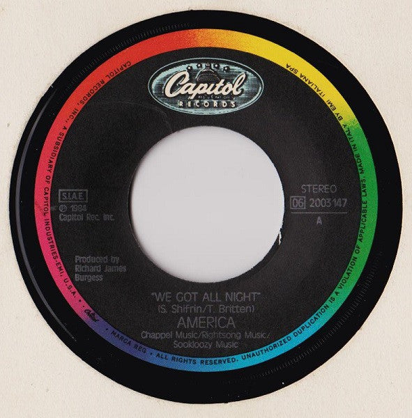 America (2) : We Got All Night (7")