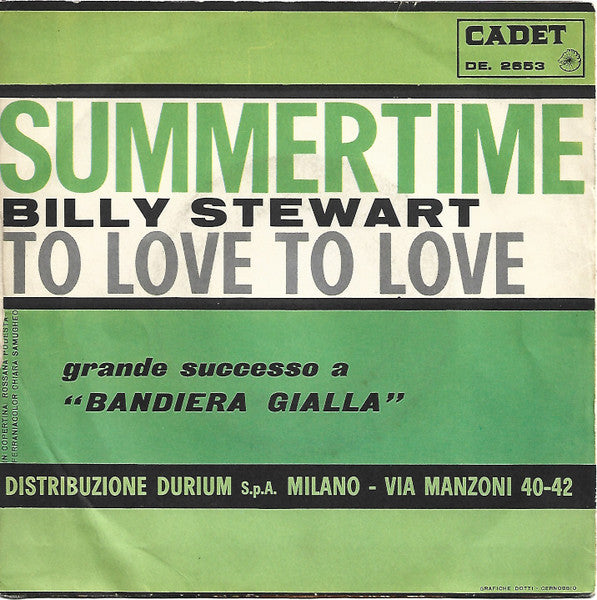 Billy Stewart : Summertime / To Love To Love (7")