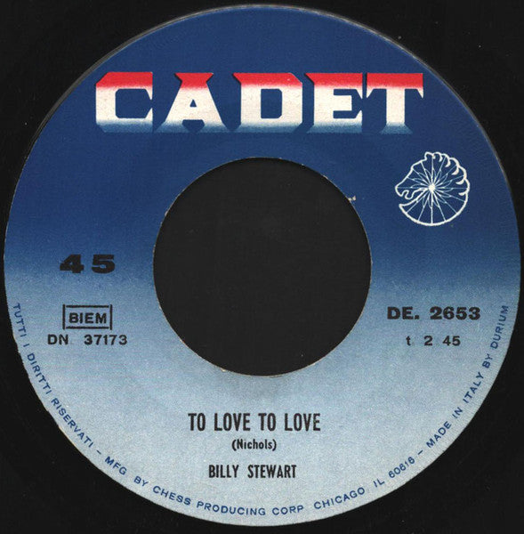 Billy Stewart : Summertime / To Love To Love (7")