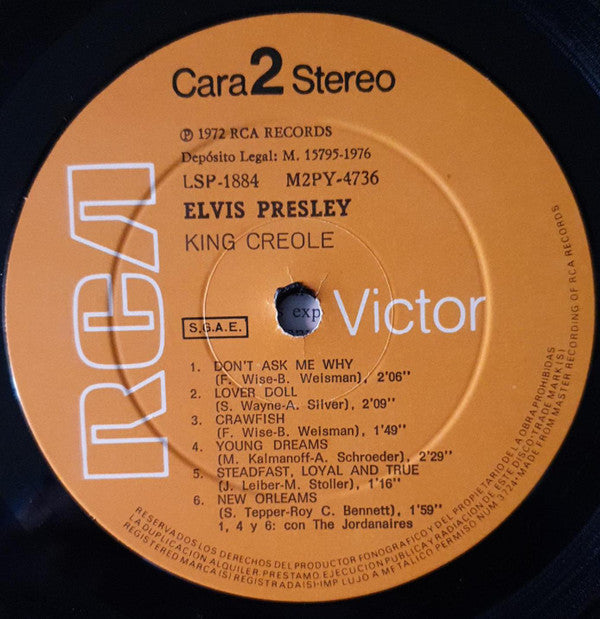 Elvis Presley : King Creole (LP, Album, RE)