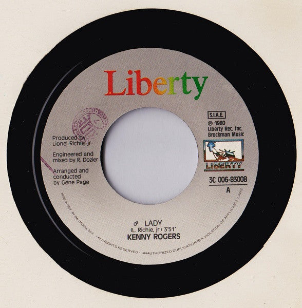Kenny Rogers : Lady (7")