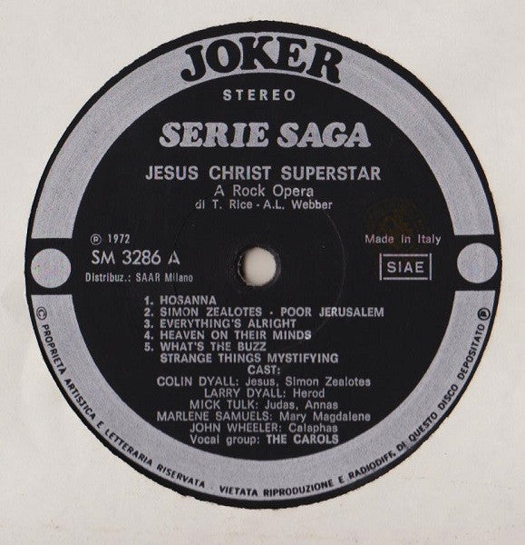 Tim Rice & Andrew Lloyd Webber : Jesus Christ Superstar -  A Rock Opera (LP, Album)