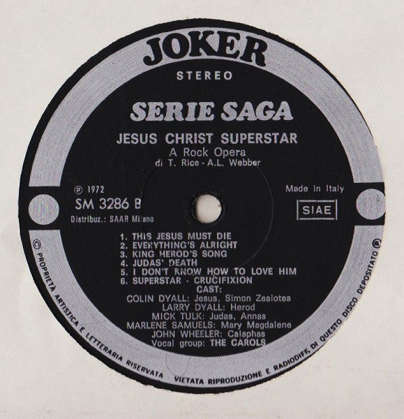 Tim Rice & Andrew Lloyd Webber : Jesus Christ Superstar -  A Rock Opera (LP, Album)