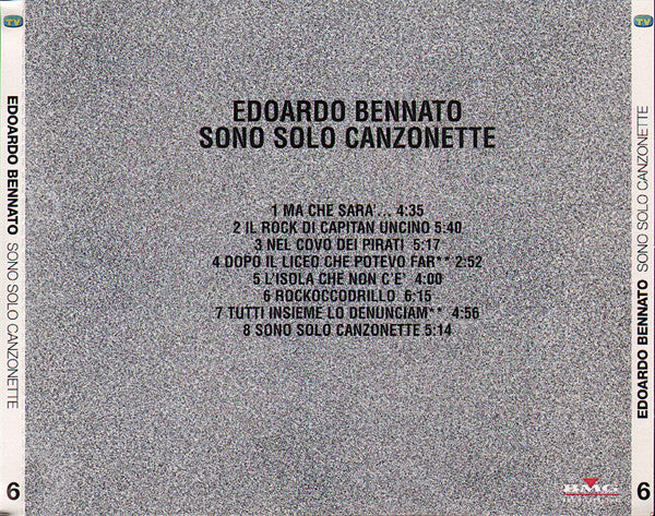 Edoardo Bennato : Sono Solo Canzonette (CD, Album, RE)