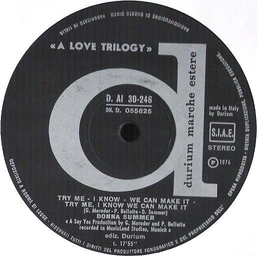 Donna Summer : A Love Trilogy (LP, Album, Bla)