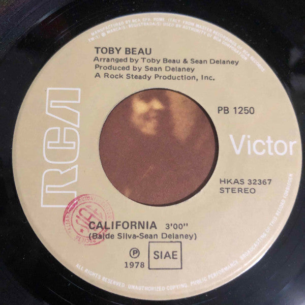 Toby Beau : My Angel Baby / California (7")