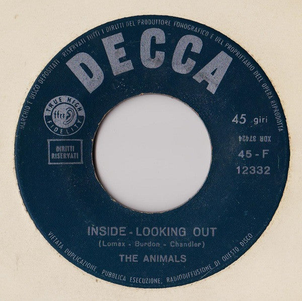The Animals : Inside-Looking Out / Outcast (7")