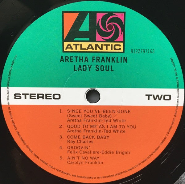 Aretha Franklin : Lady Soul (LP, Album, RE, 180)